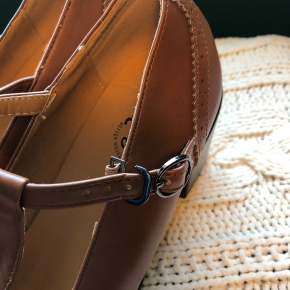 NIB Brown Leather Mary Jane Heels 9 - Picture 7 of 12